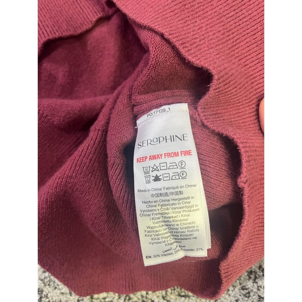 Seraphine‎ Maternity Nursing Pullover Knit Sweater, Mock-Neck Size XXL Berry Red - Picture 8 of 12